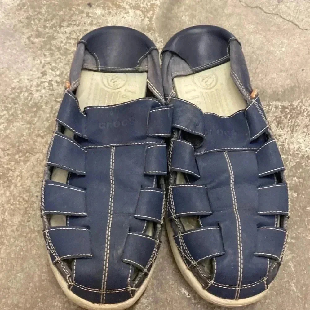 Crocs men leather slip on shoes